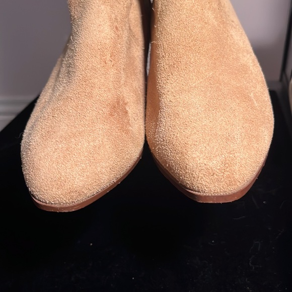 Vintage Sheriff Houston Tan Suede Boots Size 8 Fringe Western midi height - Picture 5 of 9